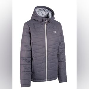 Women's Hooded Puffer Coat - Gray